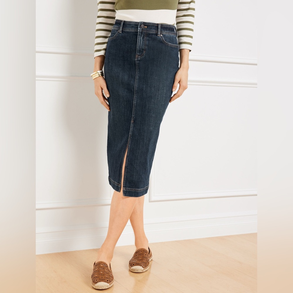 Talbots DENIM MIDI SKIRT - CORSICA WASH All Seasons & timeless! 16
